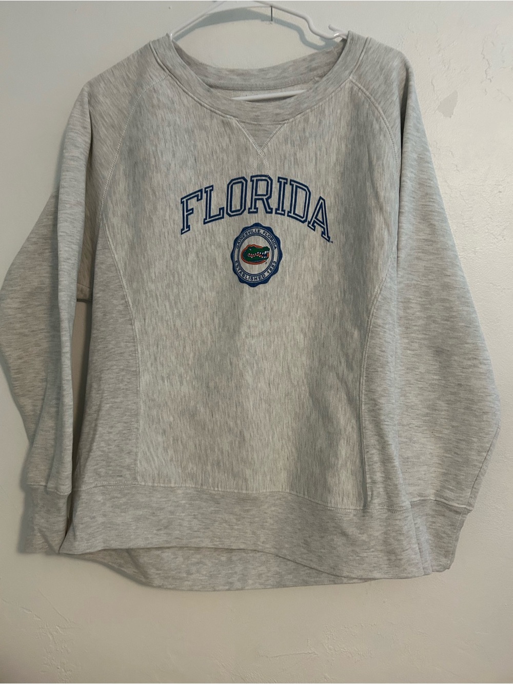Florida Gators Pro Edge Campus Classic Crewneck Sweatshirt - Light Gray Vintage